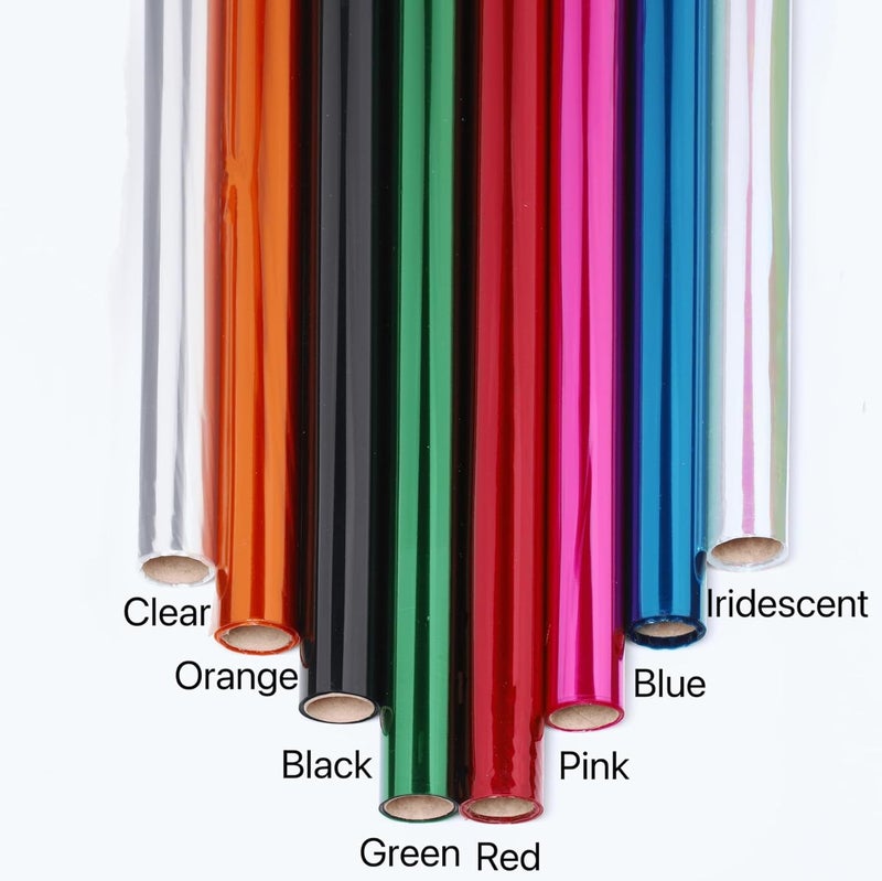 shareluck 8 Colors-34“ Wide Cellophane Wrap for Gift Baskets & DIY Craft -Colored Cello Wrap Roll Decoration-(34” x 10ft x 8Colors) - Image 3